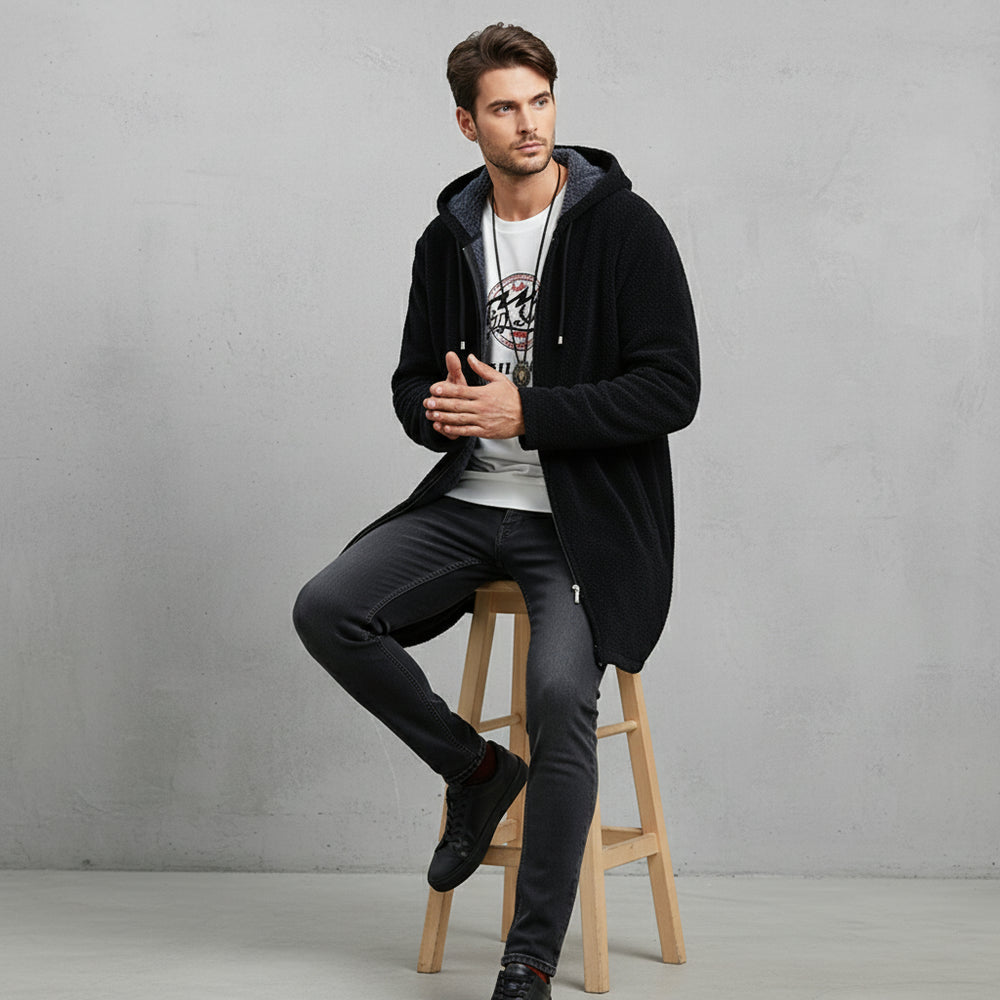 Herren Fleecejacke mit Kapuze | Winter