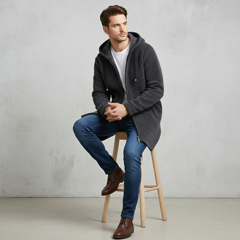 Herren Fleecejacke mit Kapuze | Winter