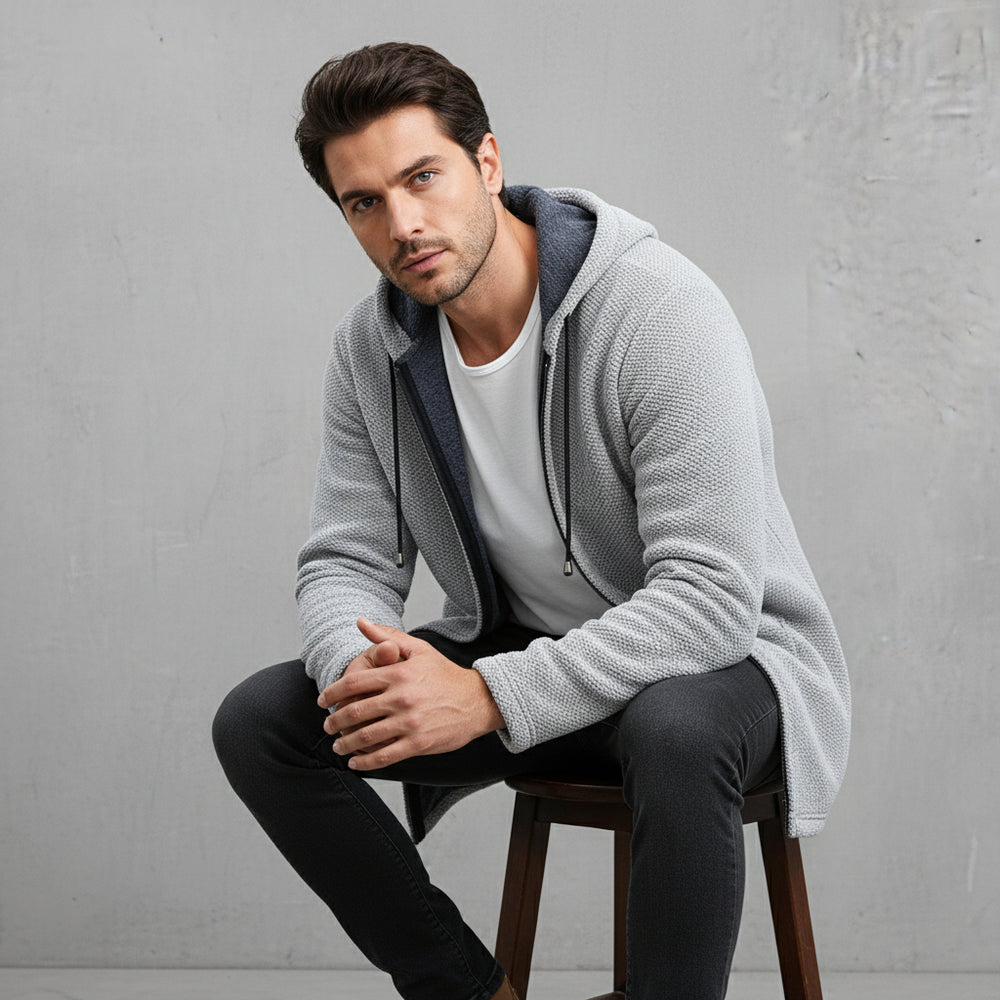 Herren Fleecejacke mit Kapuze | Winter