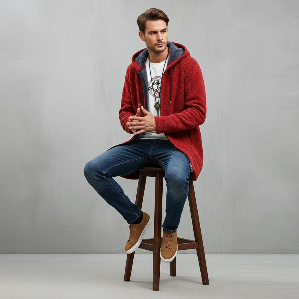 Herren Fleecejacke mit Kapuze | Winter