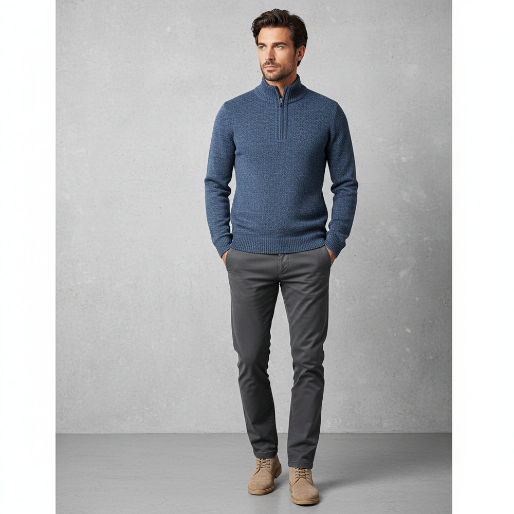 Warmer Herren Pullover mit Stehkragen | Slim Fit | Winter