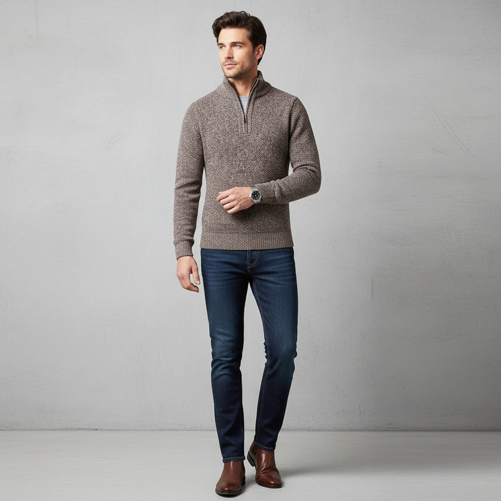 Warmer Herren Pullover mit Stehkragen | Slim Fit | Winter