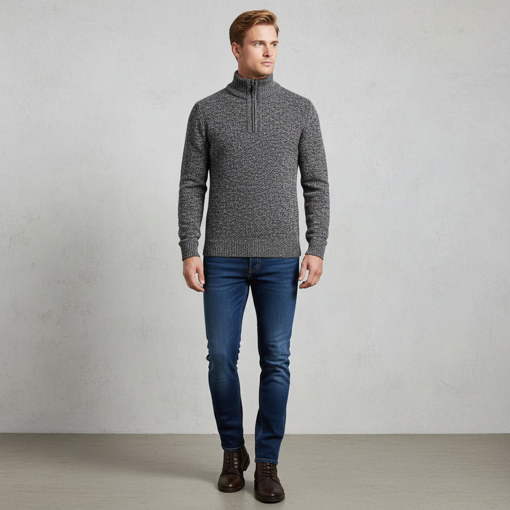 Warmer Herren Pullover mit Stehkragen | Slim Fit | Winter