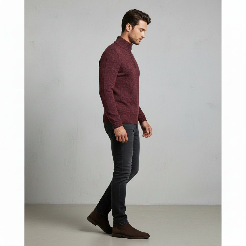 Warmer Herren Pullover mit Stehkragen | Slim Fit | Winter