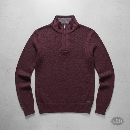 Warmer Herren Pullover mit Stehkragen | Slim Fit | Winter