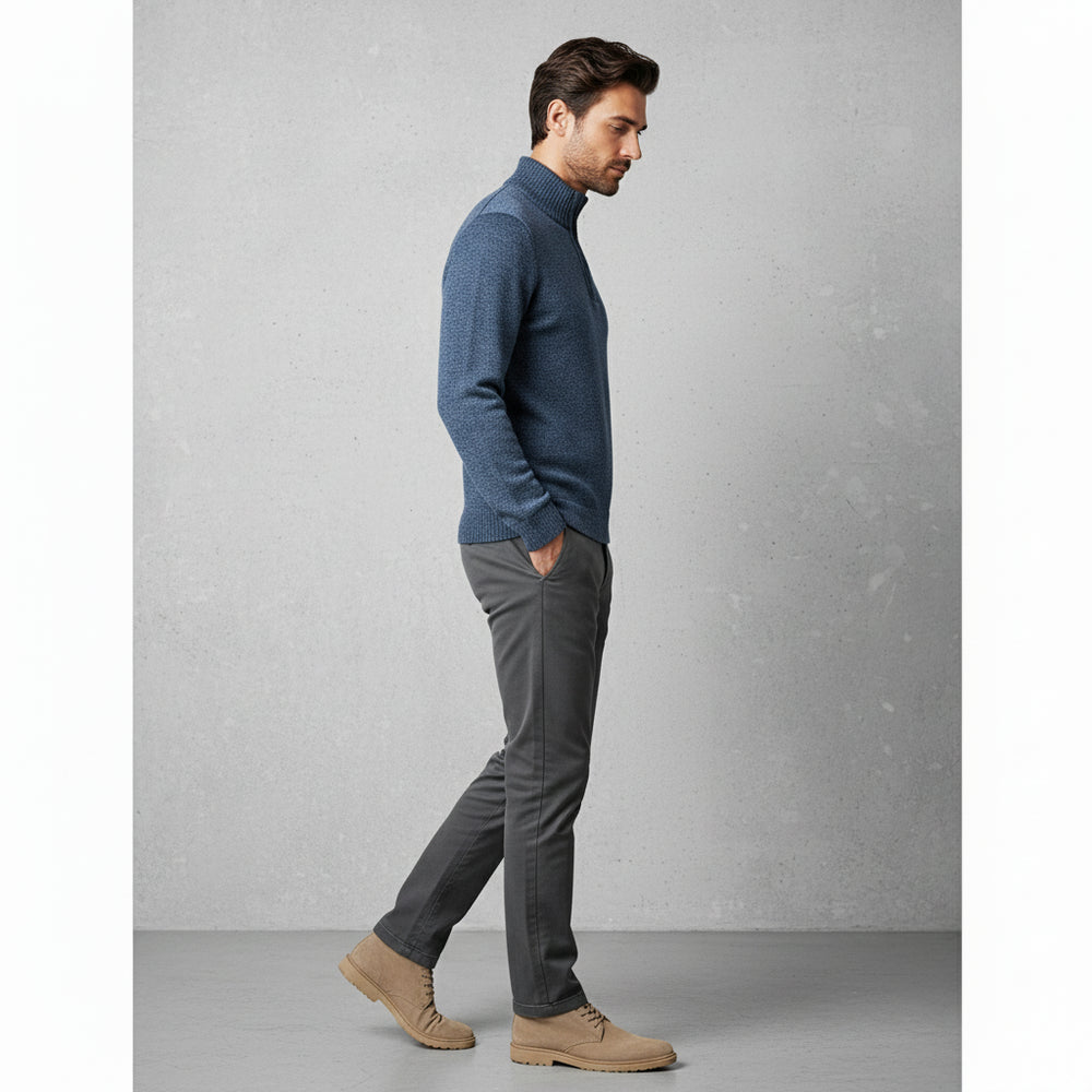 Warmer Herren Pullover mit Stehkragen | Slim Fit | Winter