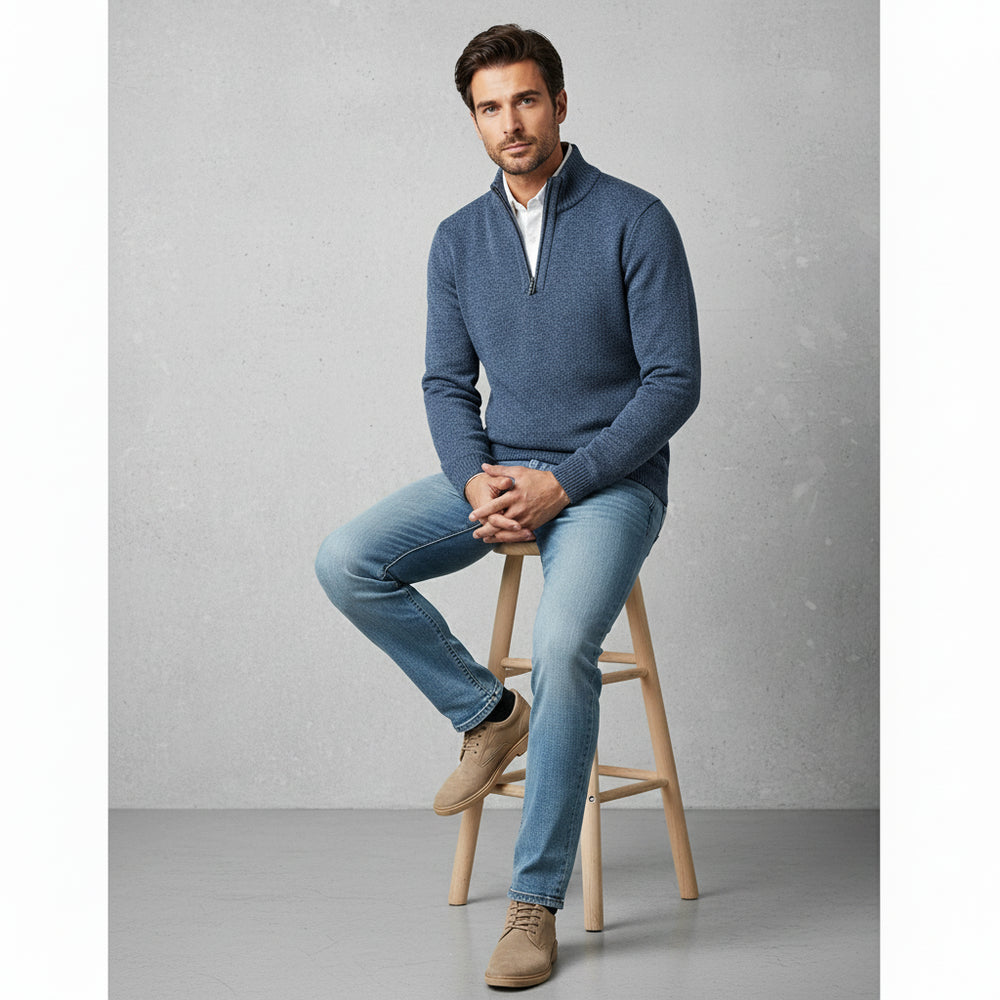 Warmer Herren Pullover mit Stehkragen | Slim Fit | Winter