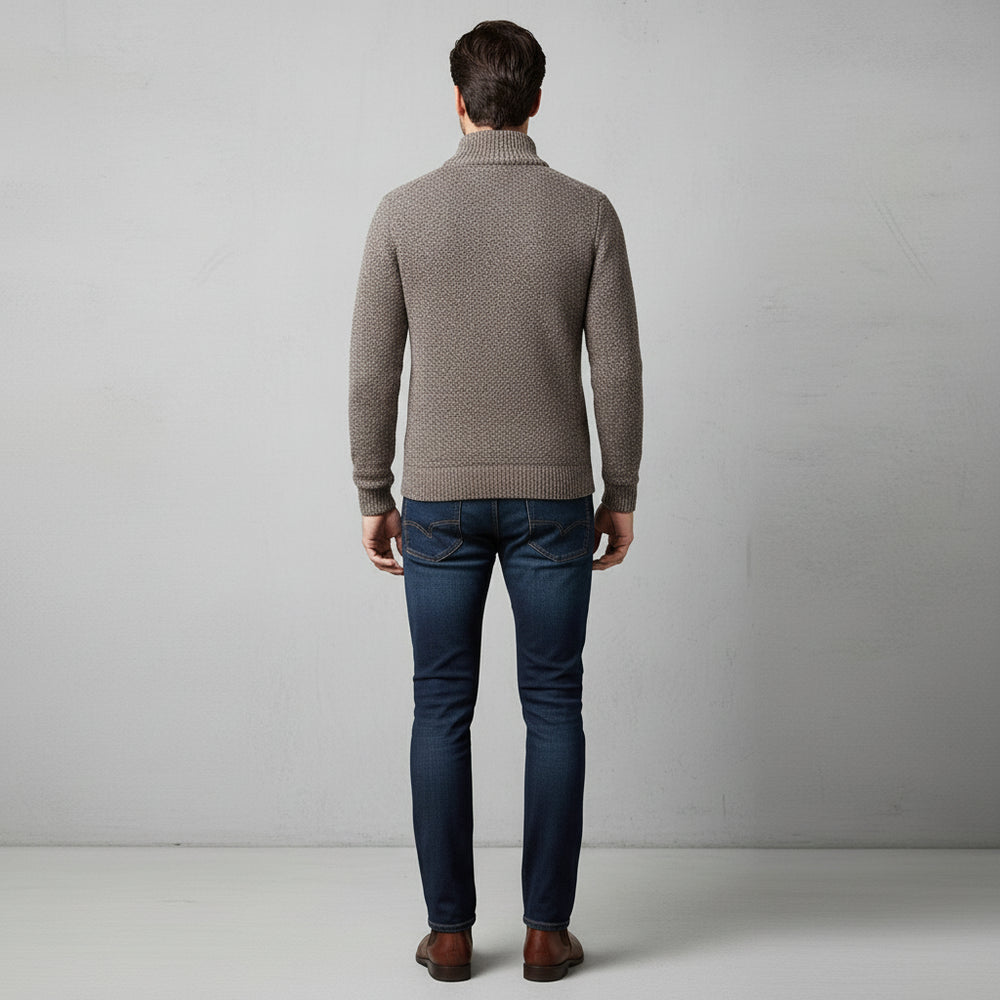 Warmer Herren Pullover mit Stehkragen | Slim Fit | Winter