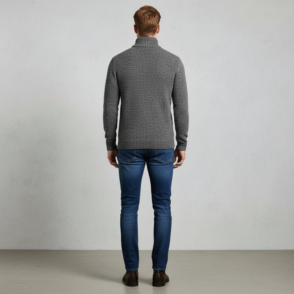 Warmer Herren Pullover mit Stehkragen | Slim Fit | Winter