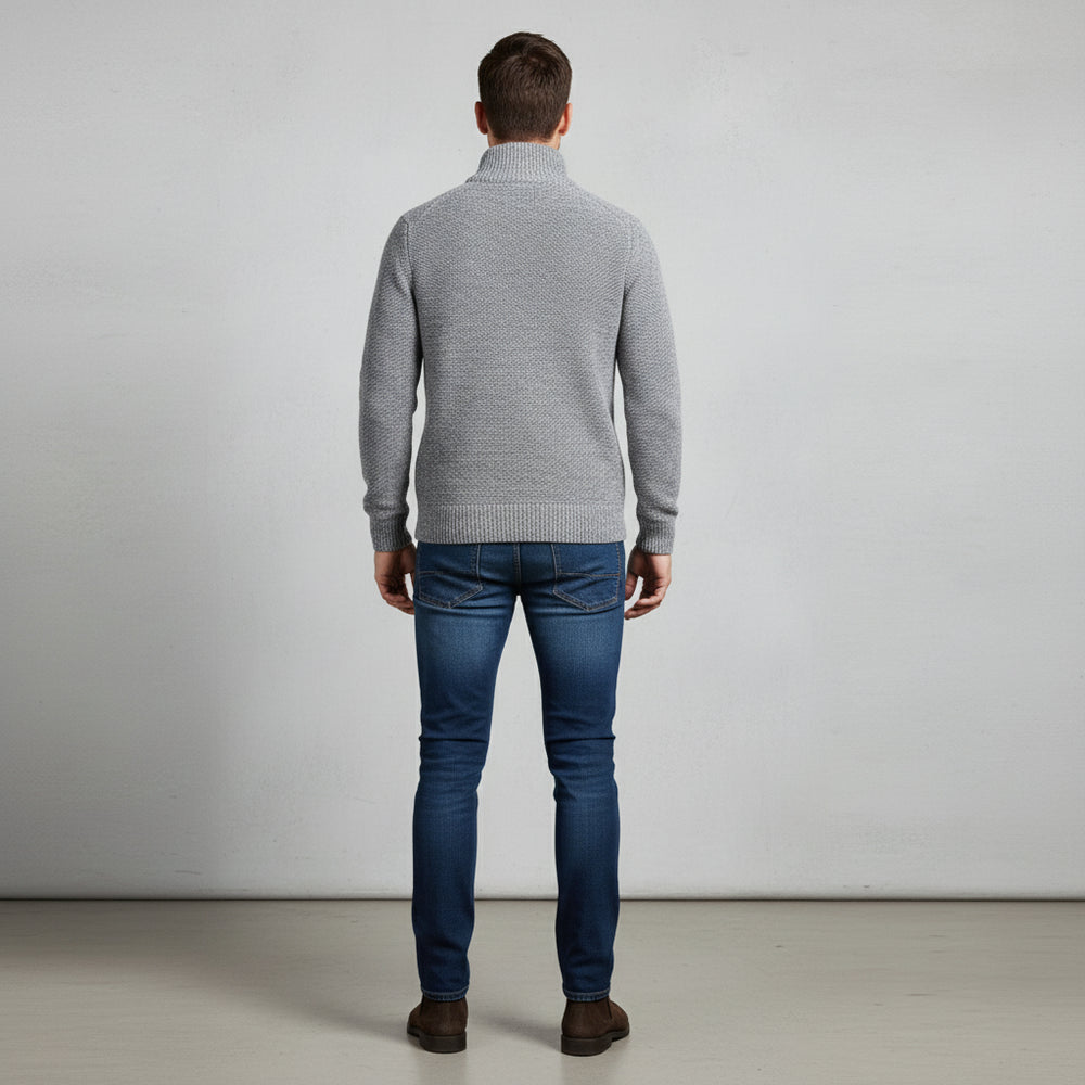 Warmer Herren Pullover mit Stehkragen | Slim Fit | Winter