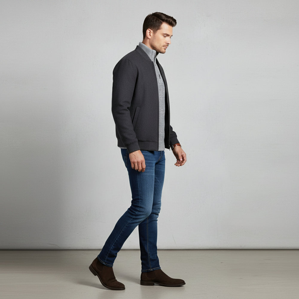 Warmer Herren Pullover mit Stehkragen | Slim Fit | Winter