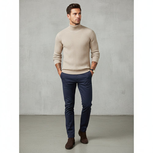 Herren Rollkragen Strickpullover Slim Fit | Winter