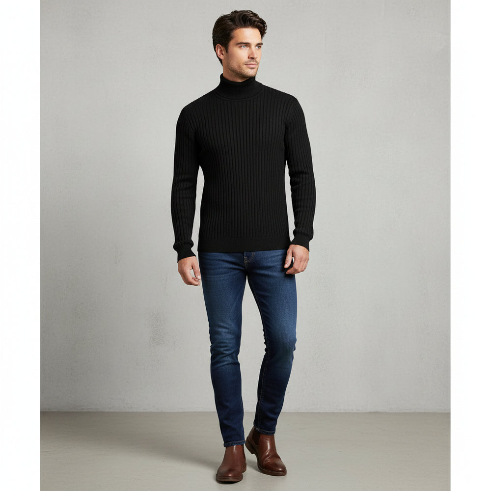 Herren Rollkragen Strickpullover Slim Fit | Winter