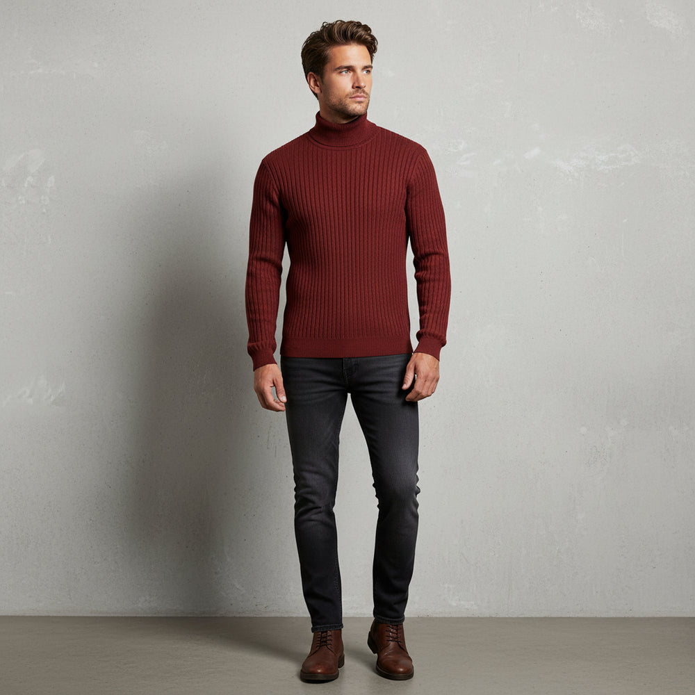 Herren Rollkragen Strickpullover Slim Fit | Winter