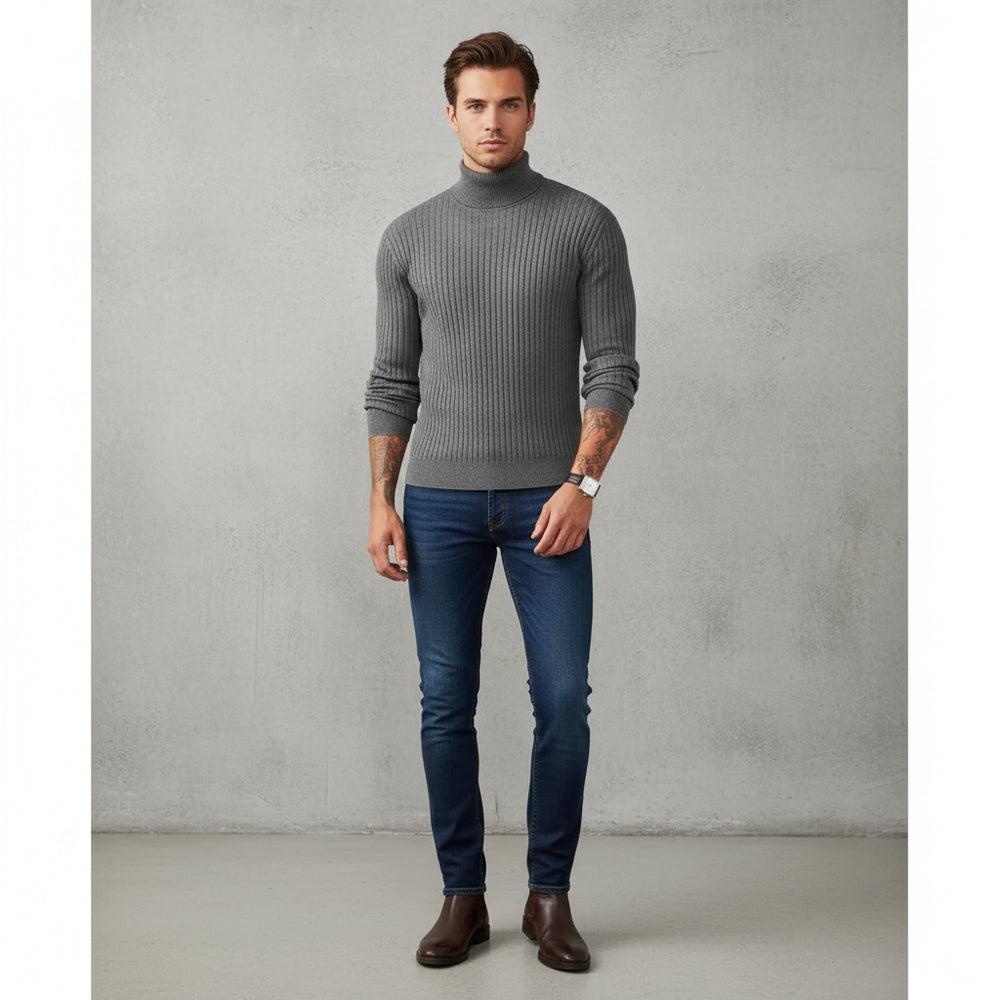 Herren Rollkragen Strickpullover Slim Fit | Winter