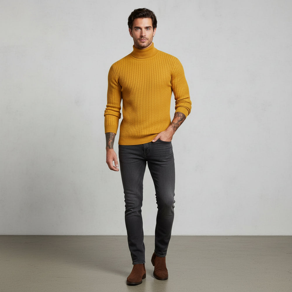 Herren Rollkragen Strickpullover Slim Fit | Winter