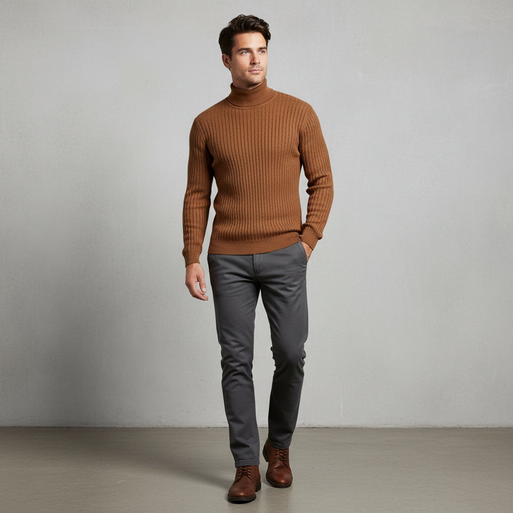 Herren Rollkragen Strickpullover Slim Fit | Winter