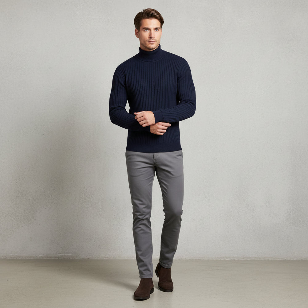 Herren Rollkragen Strickpullover Slim Fit | Winter