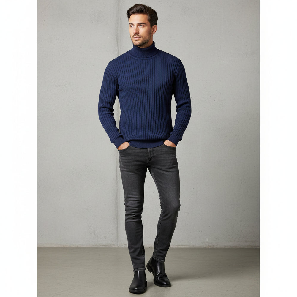 Herren Rollkragen Strickpullover Slim Fit | Winter