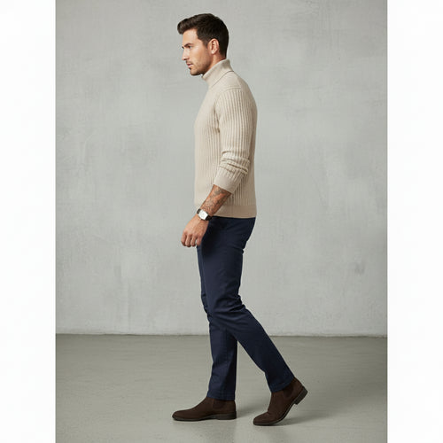 Herren Rollkragen Strickpullover Slim Fit | Winter