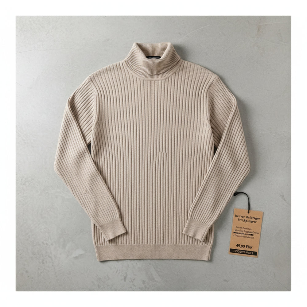 Herren Rollkragen Strickpullover Slim Fit | Winter