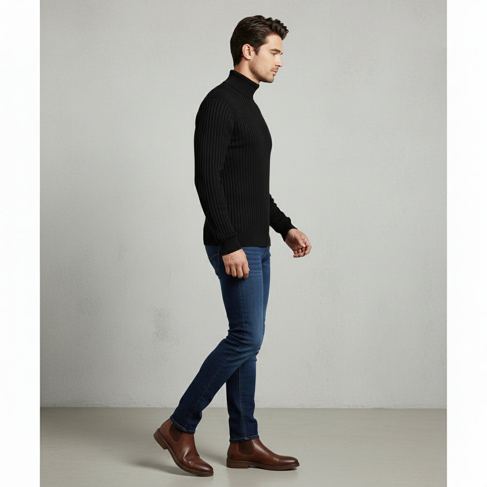 Herren Rollkragen Strickpullover Slim Fit | Winter
