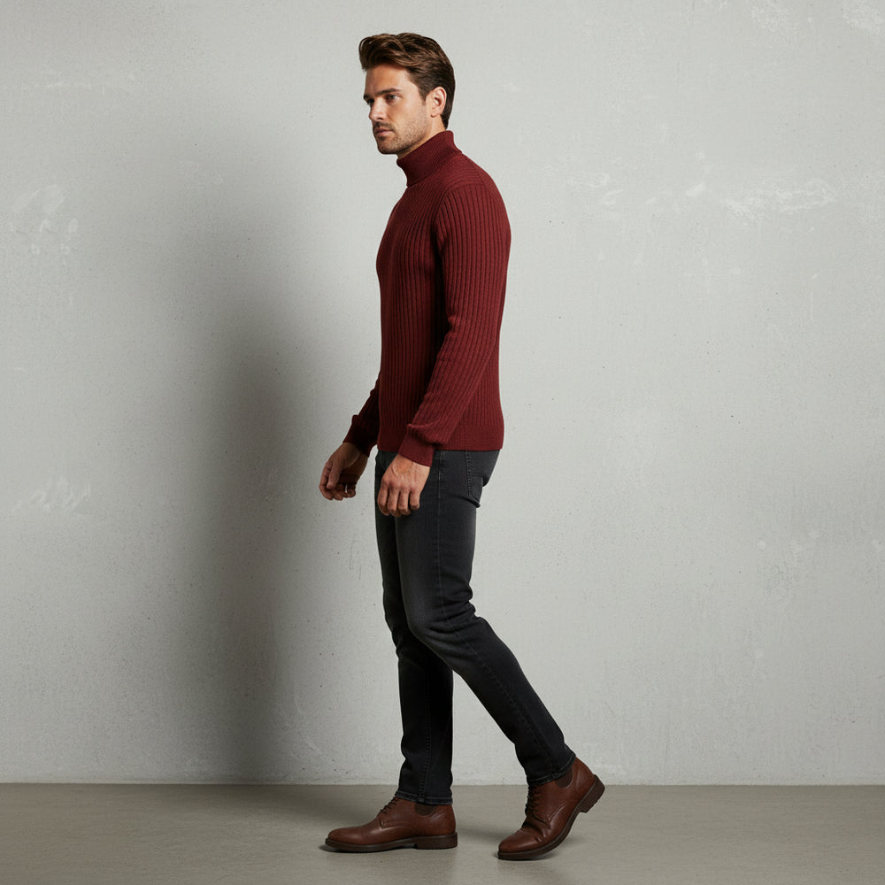 Herren Rollkragen Strickpullover Slim Fit | Winter