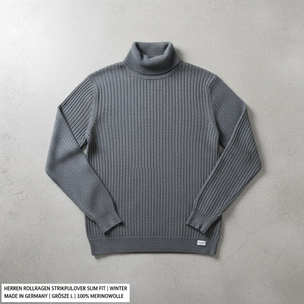 Herren Rollkragen Strickpullover Slim Fit | Winter