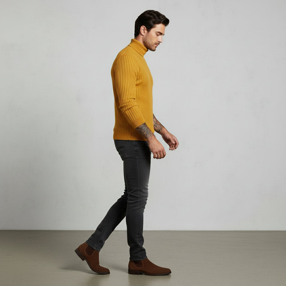 Herren Rollkragen Strickpullover Slim Fit | Winter