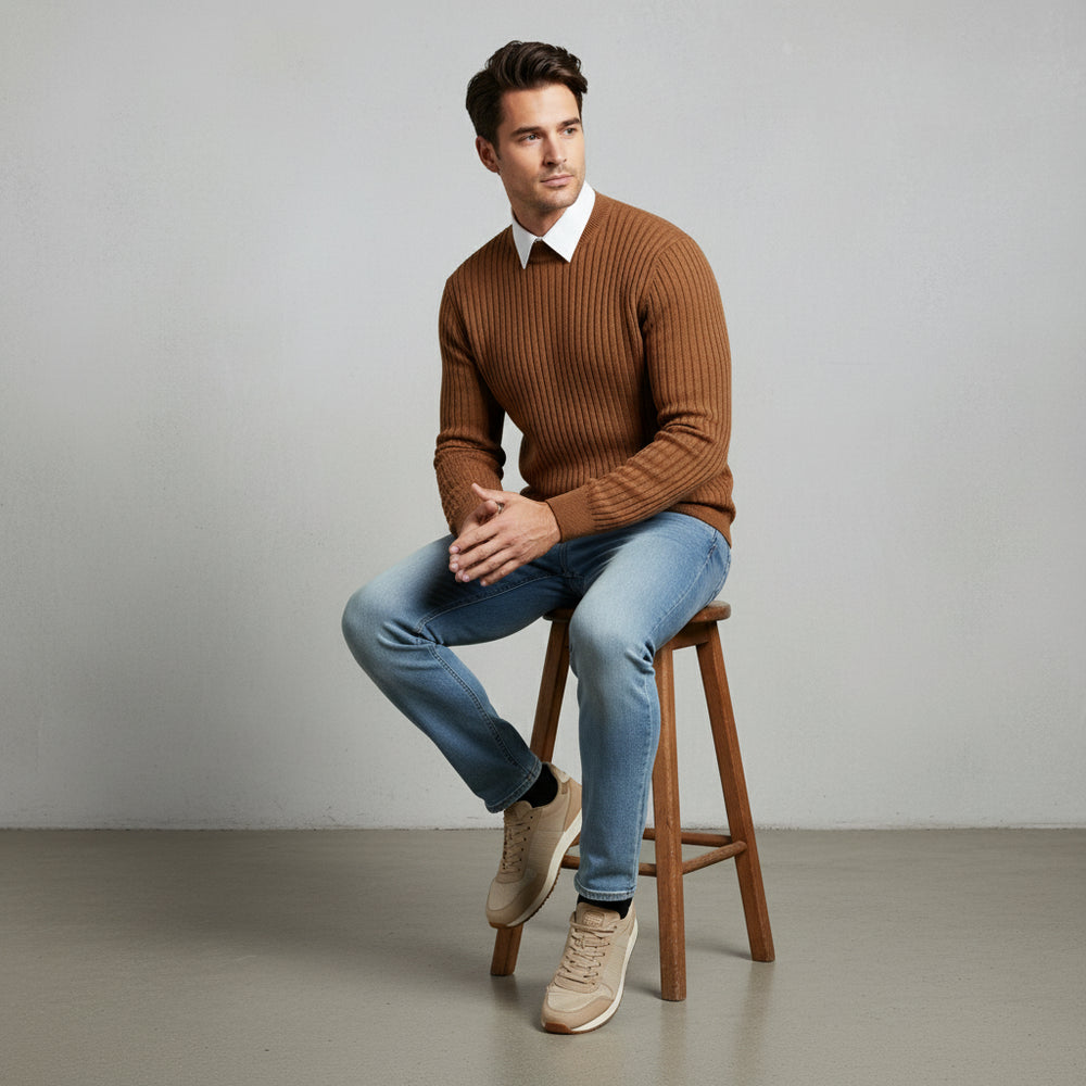 Herren Rollkragen Strickpullover Slim Fit | Winter