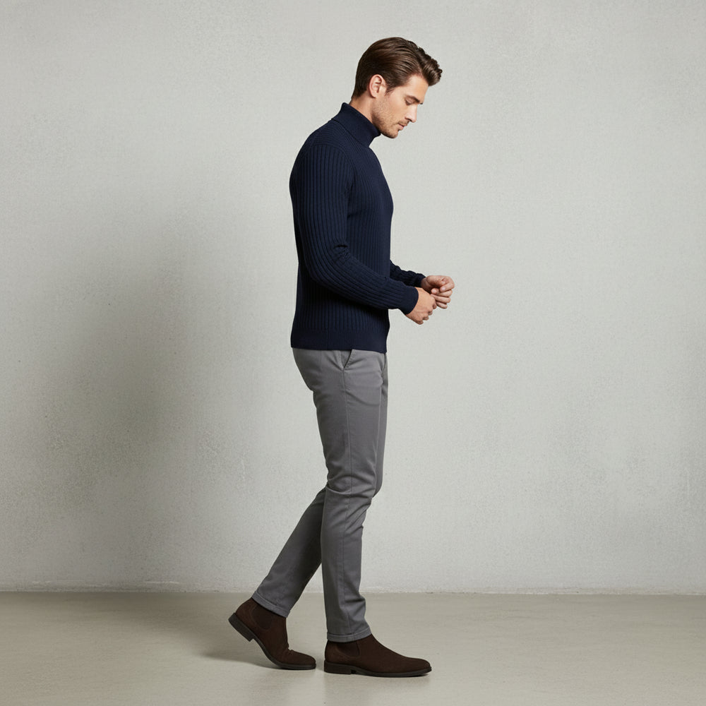 Herren Rollkragen Strickpullover Slim Fit | Winter