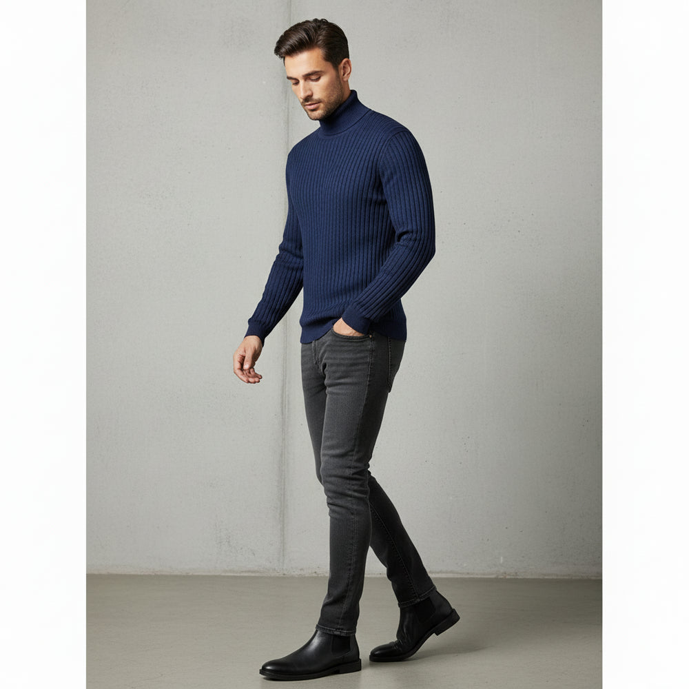 Herren Rollkragen Strickpullover Slim Fit | Winter