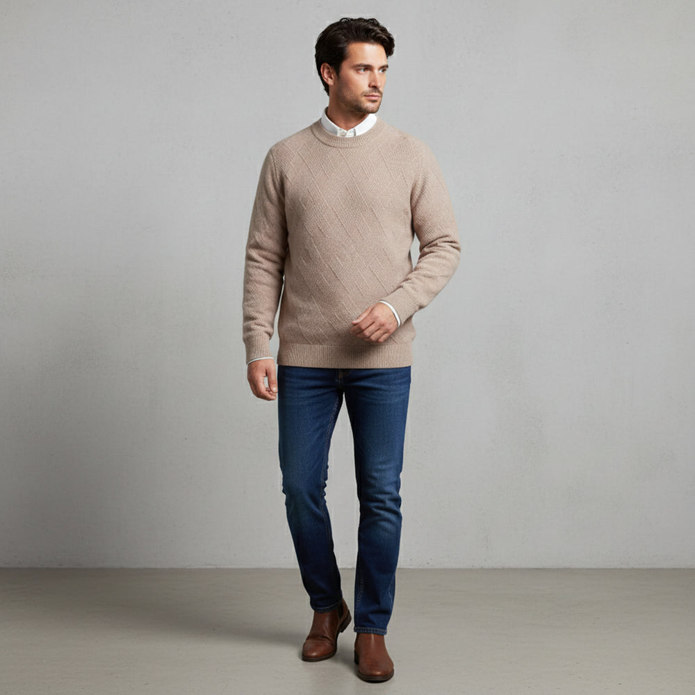 Lockerer Herren Strickpullover | Jacquard | Winter