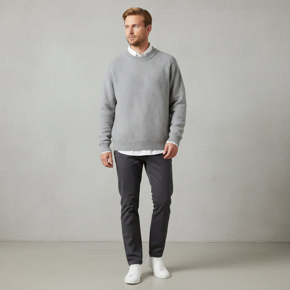 Lockerer Herren Strickpullover | Jacquard | Winter