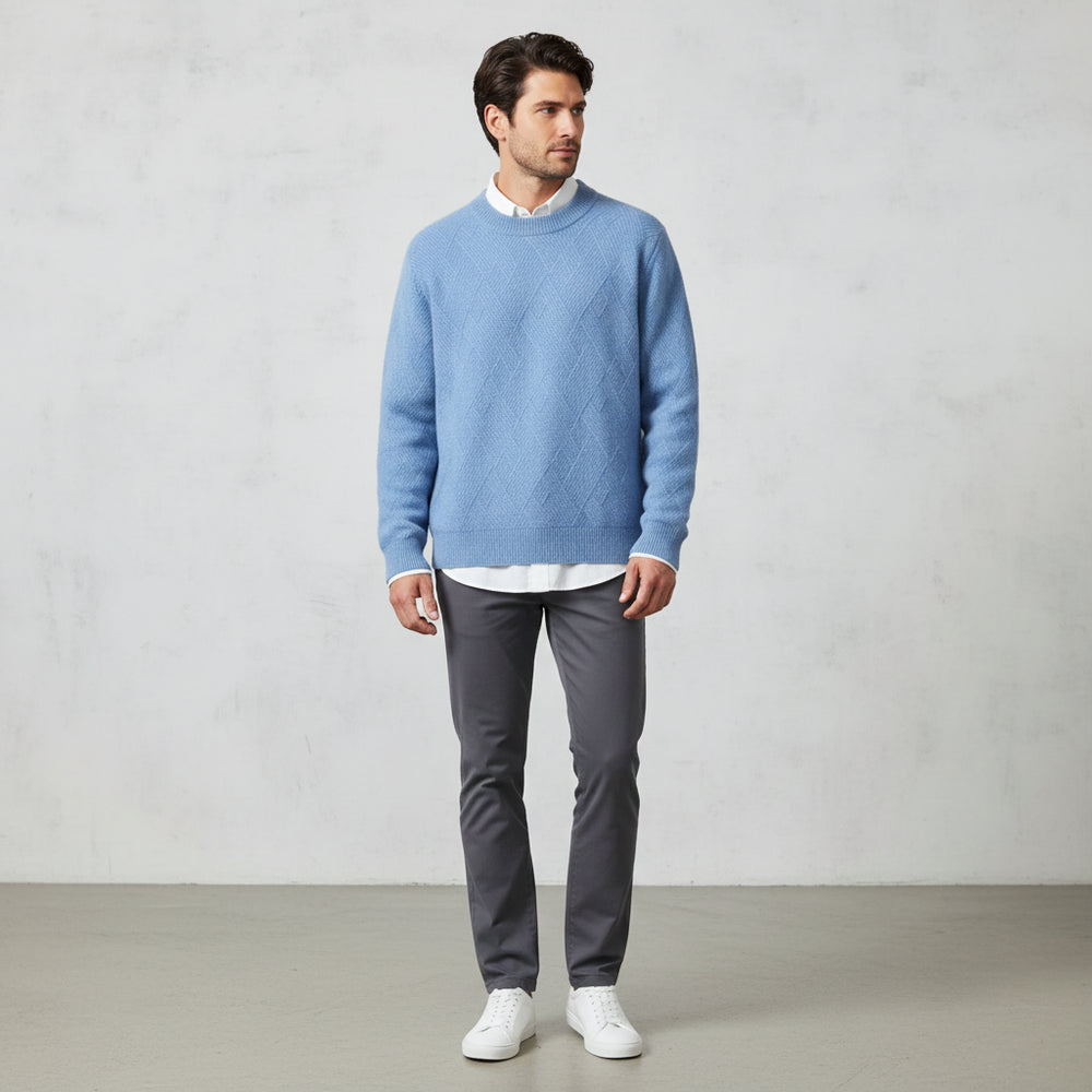 Lockerer Herren Strickpullover | Jacquard | Winter