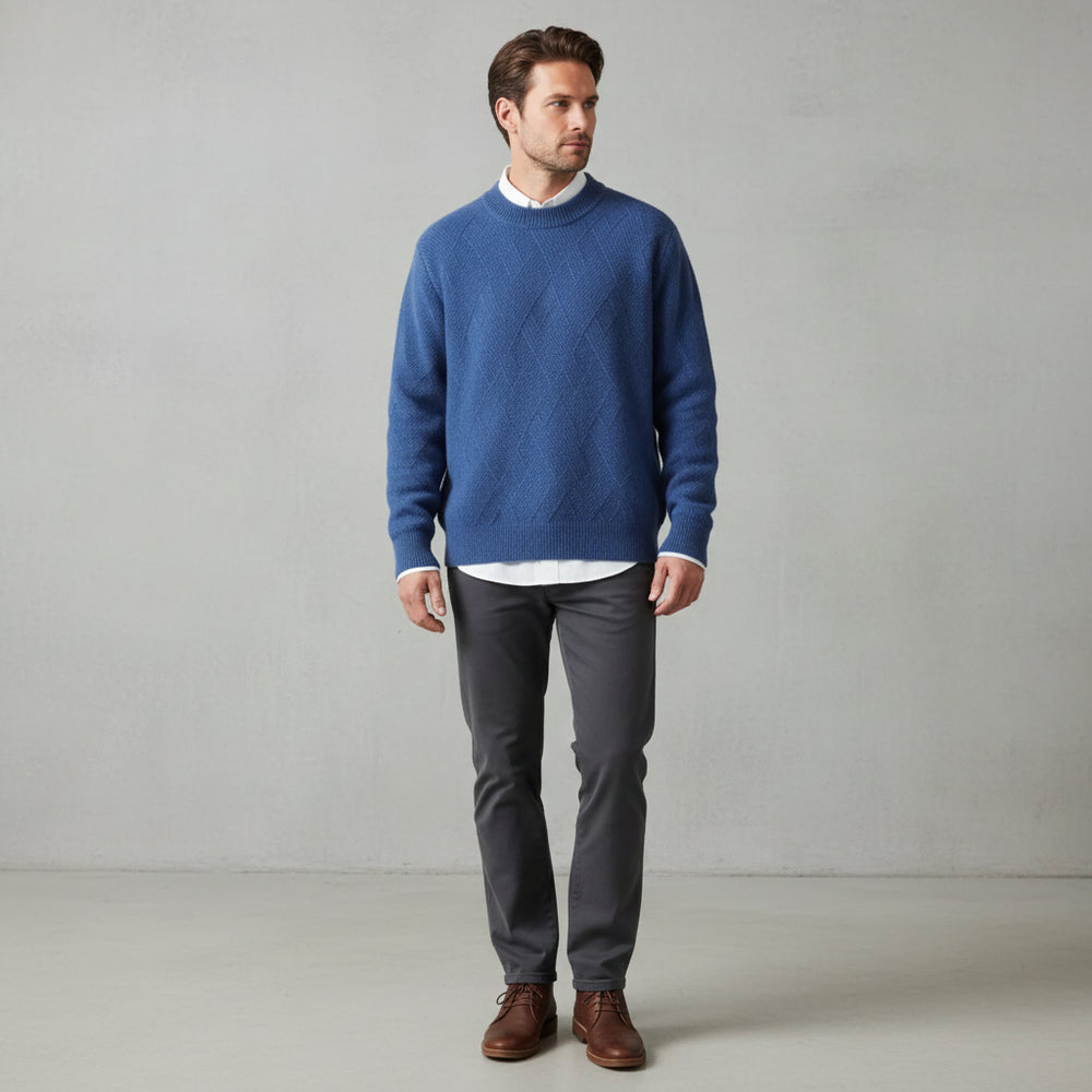 Lockerer Herren Strickpullover | Jacquard | Winter