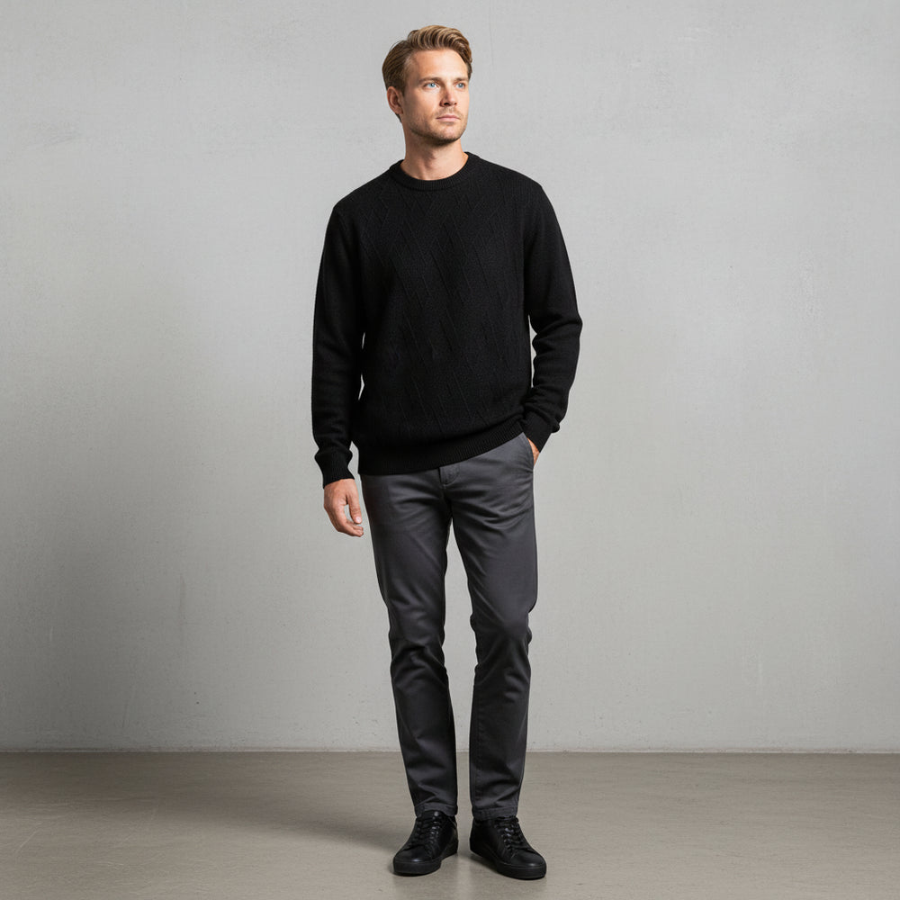 Lockerer Herren Strickpullover | Jacquard | Winter