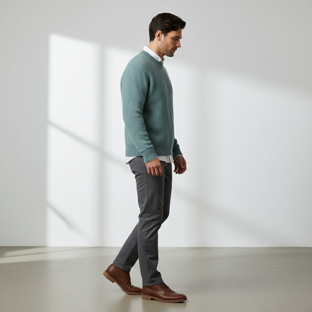 Lockerer Herren Strickpullover | Jacquard | Winter