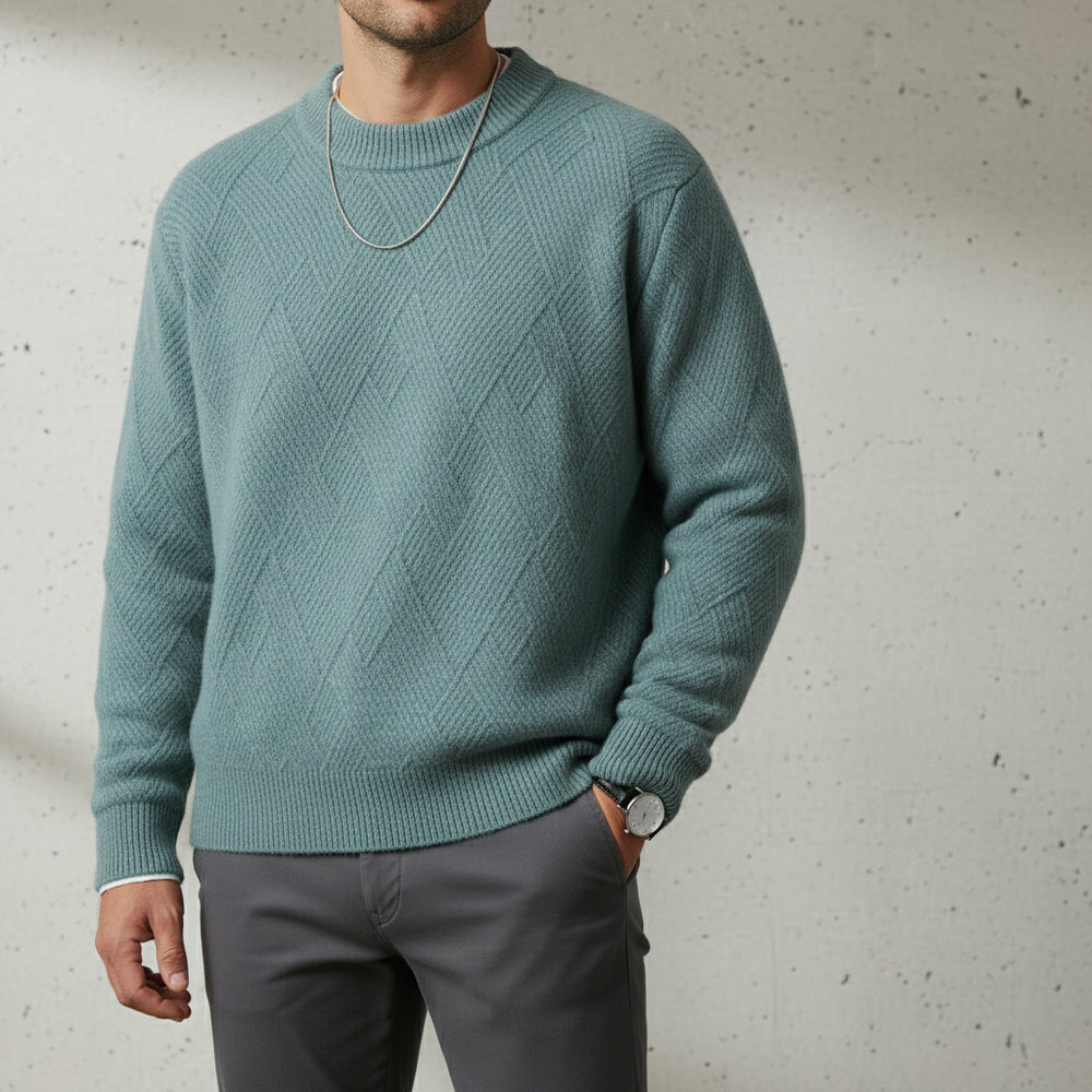 Lockerer Herren Strickpullover | Jacquard | Winter