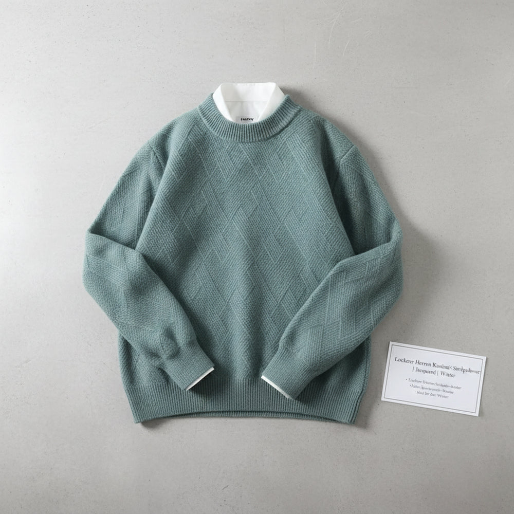 Lockerer Herren Strickpullover | Jacquard | Winter