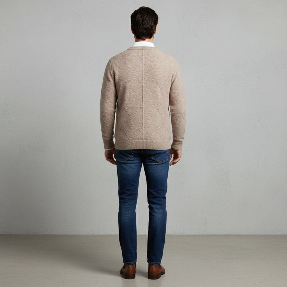 Lockerer Herren Strickpullover | Jacquard | Winter