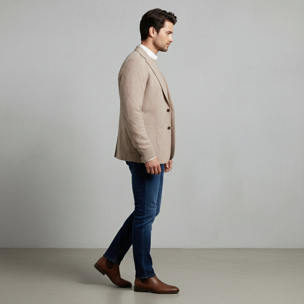 Lockerer Herren Strickpullover | Jacquard | Winter