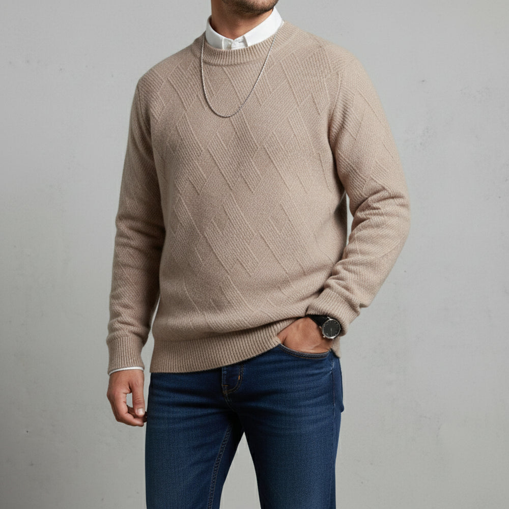 Lockerer Herren Strickpullover | Jacquard | Winter