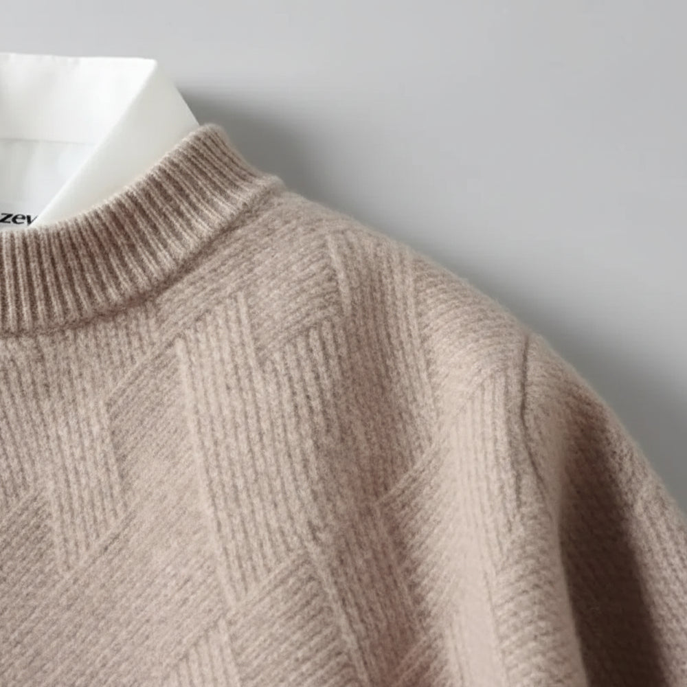 Lockerer Herren Strickpullover | Jacquard | Winter