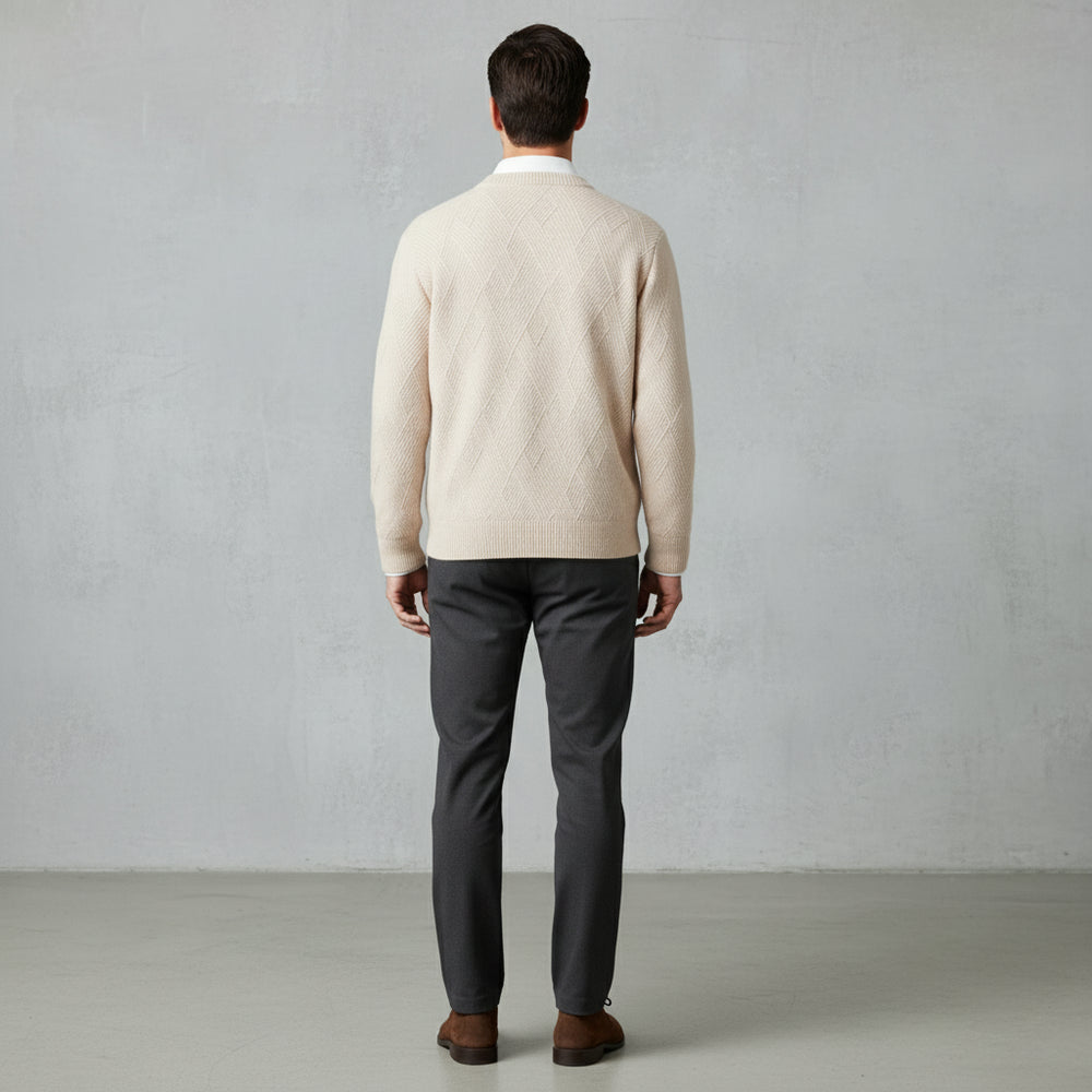 Lockerer Herren Strickpullover | Jacquard | Winter