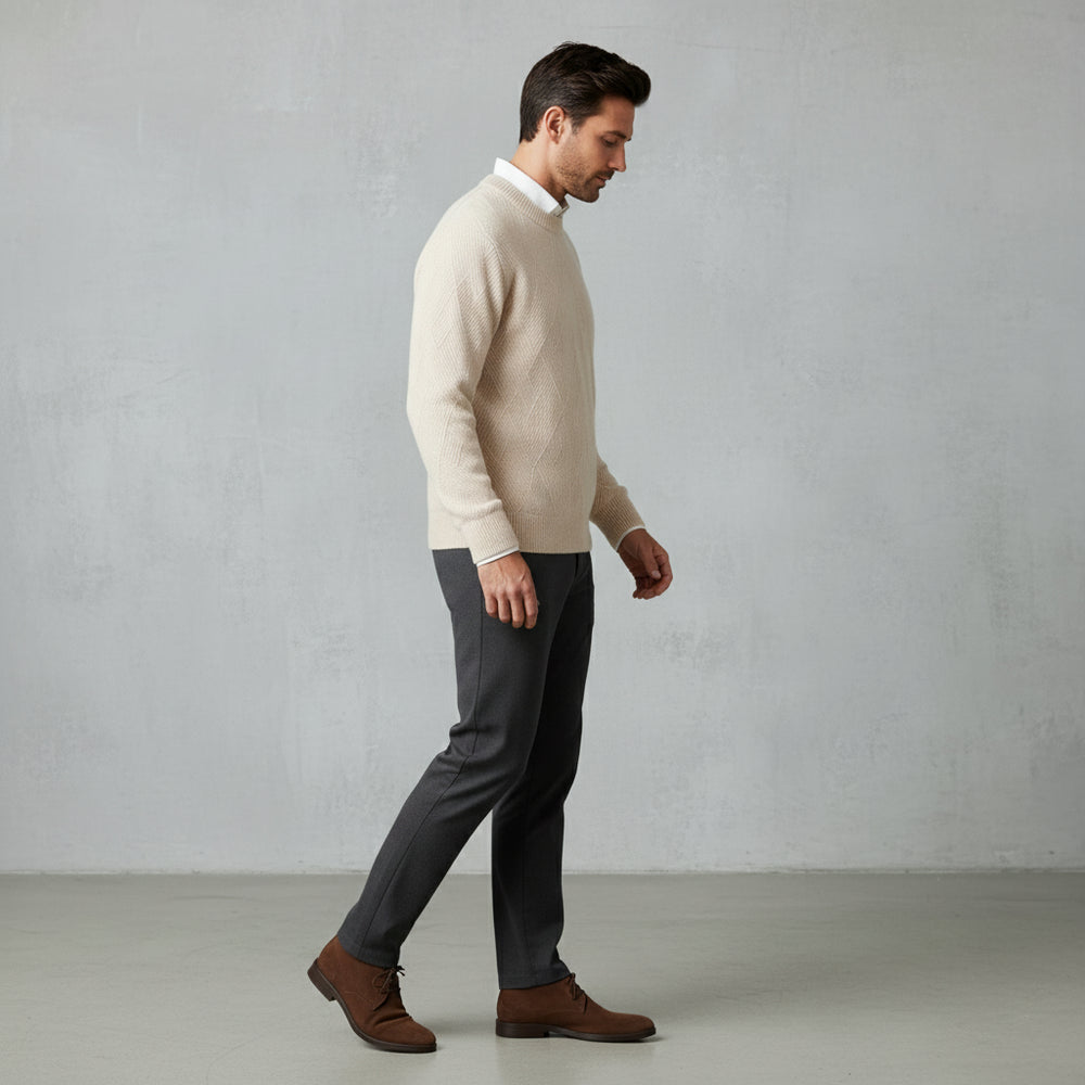 Lockerer Herren Strickpullover | Jacquard | Winter