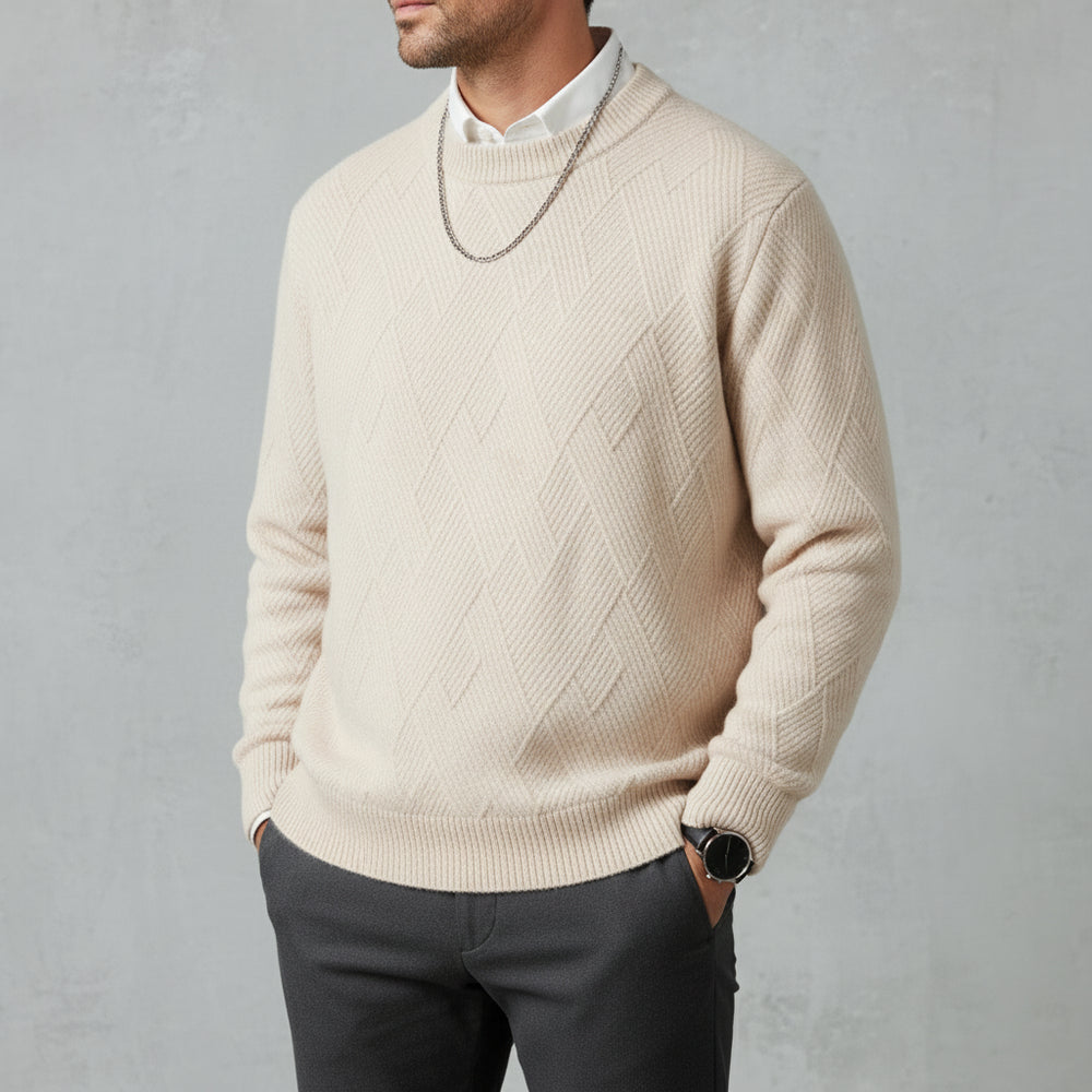 Lockerer Herren Strickpullover | Jacquard | Winter