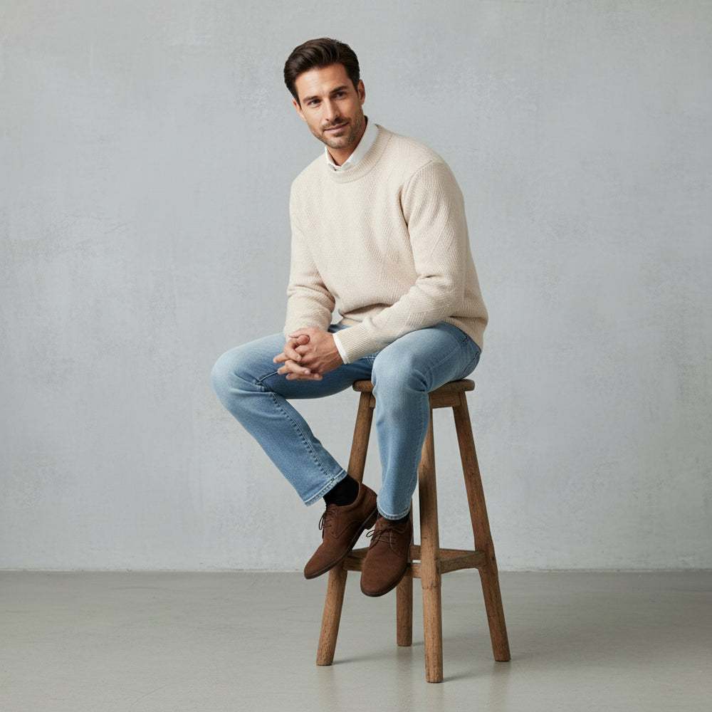 Lockerer Herren Strickpullover | Jacquard | Winter