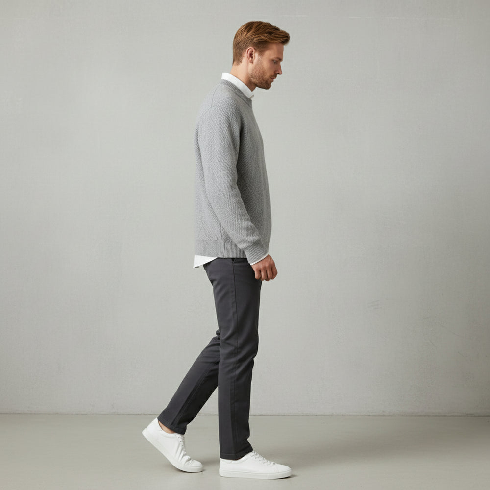 Lockerer Herren Strickpullover | Jacquard | Winter