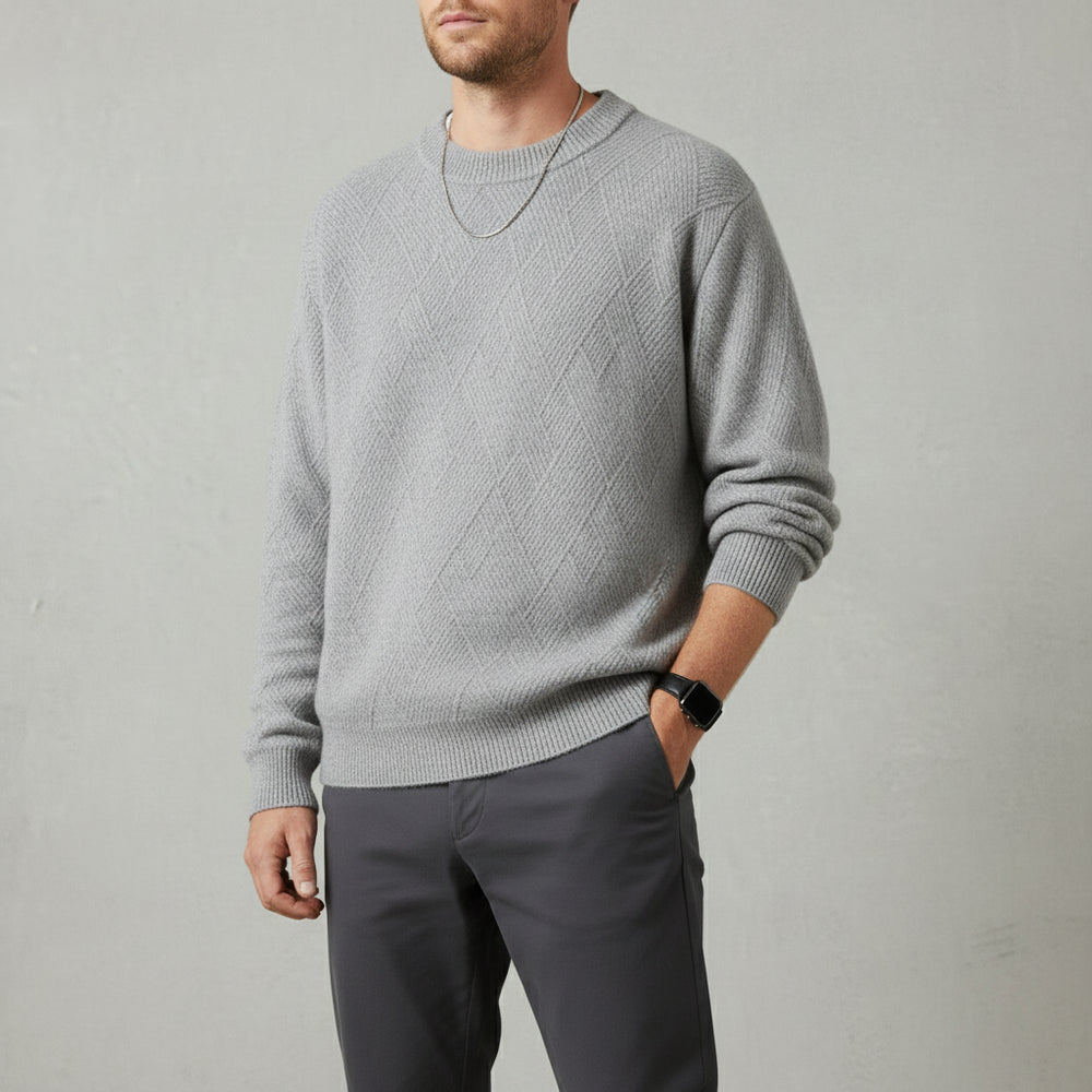 Lockerer Herren Strickpullover | Jacquard | Winter